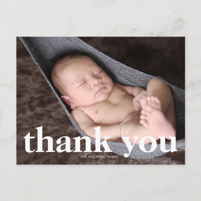 Thank you Baby Photo Postcard (Front)