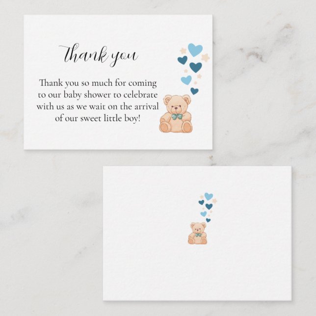 Thank You Baby Shower Card – Sweet Little Boy (Front/Back)