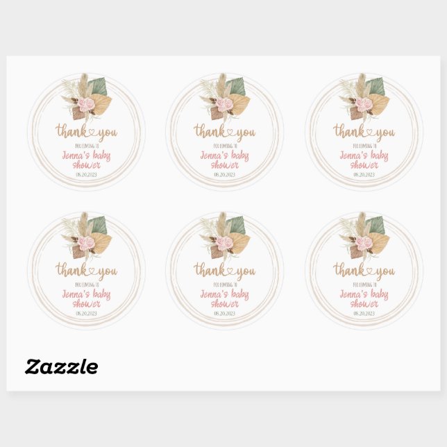 Thank You | Baby Shower Classic Round Sticker (Sheet)