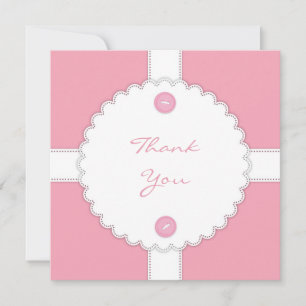 Thank You Baby Shower Dantel Flat Card