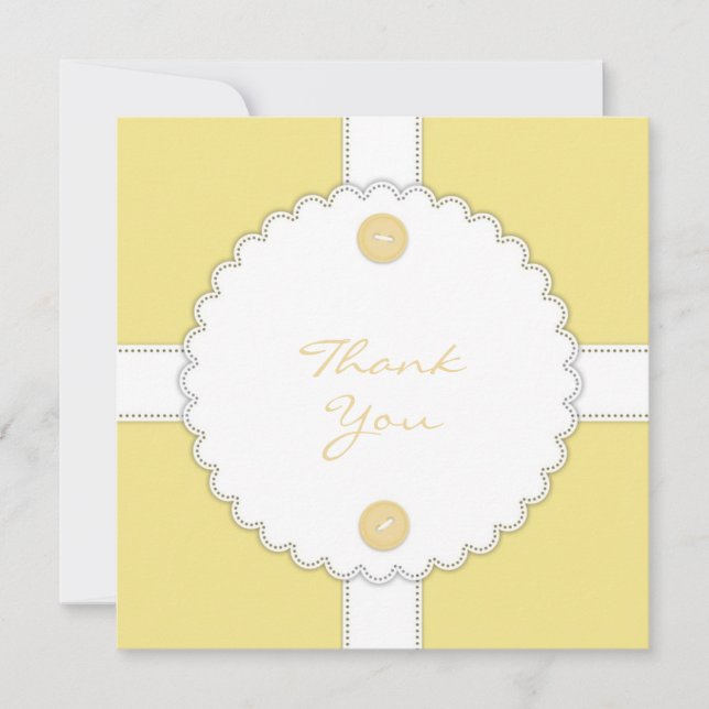 Thank You Baby Shower Dantel Flat Card (Front)