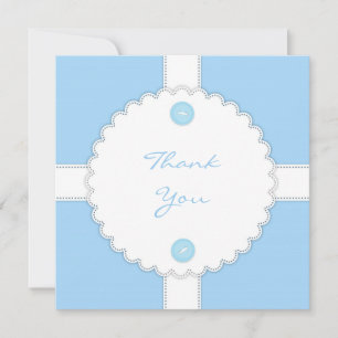 Thank You Baby Shower Dantel Flat Card