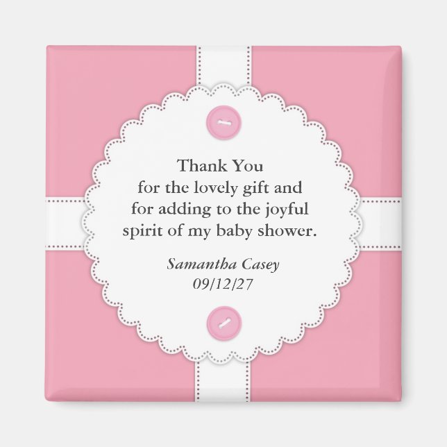Thank You Baby Shower Dantel Magnet (Front)