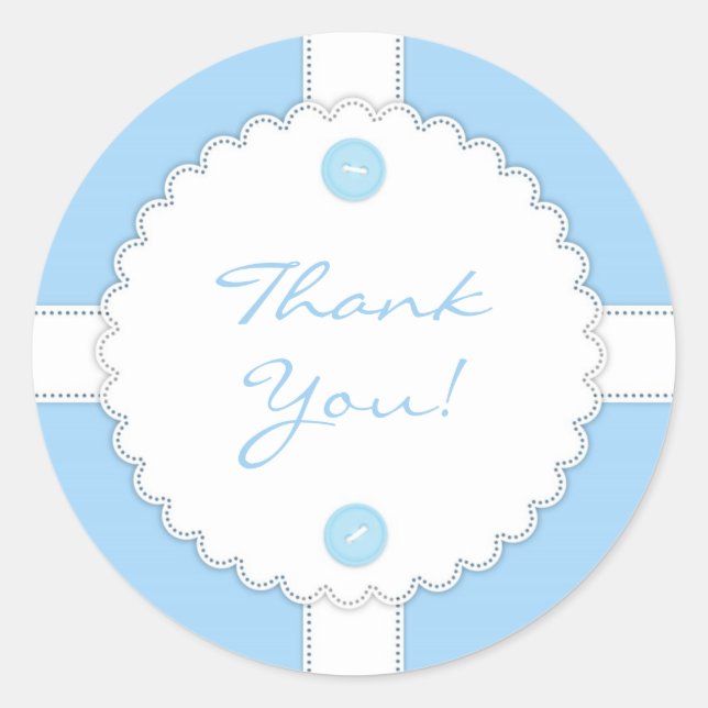 Thank You Baby Shower Dantel Sticker (Front)