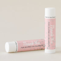 Thank You Baby Shower Favor Pink Twinkle Star Lip Balm