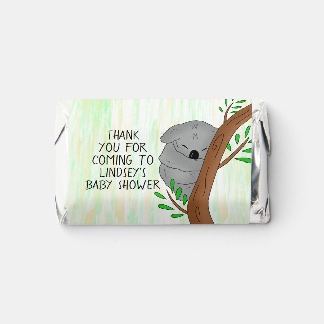 Thank You Baby Shower Favor Sleepy Koala Bear  (Front)