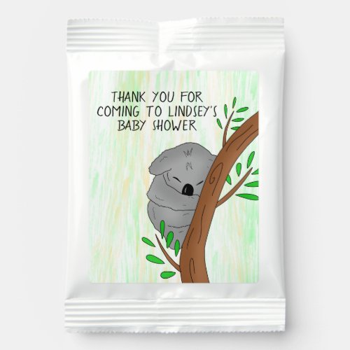 Thank You Baby Shower Favor Sleepy Koala Bear  Lemonade Drink Mix