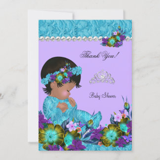 Thank You Baby Shower Girl Teal Blue Purple