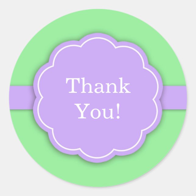 Thank You Baby Shower Green Sticker (Front)