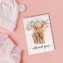Thank you Baby Shower Highland Cow Pink  Note Card