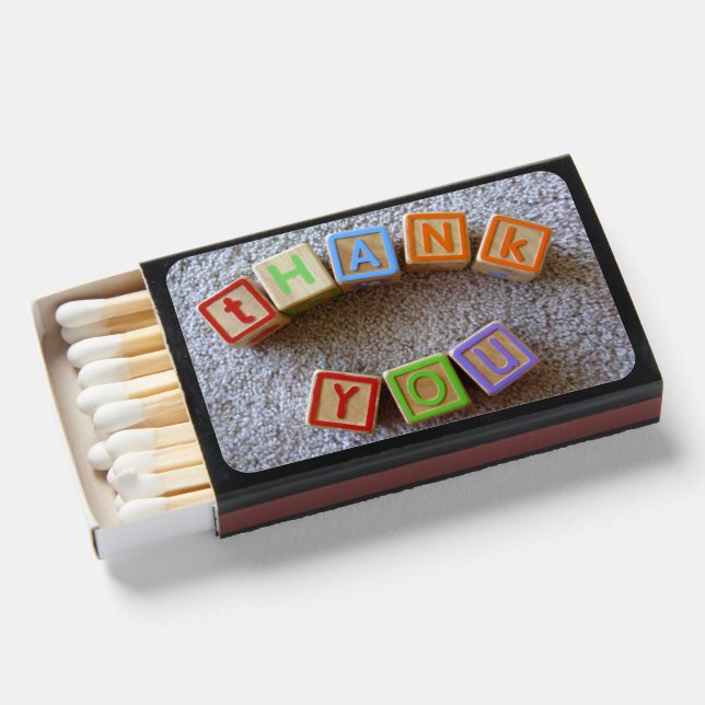 Thank You - Baby Shower Matchboxes (Front Open)