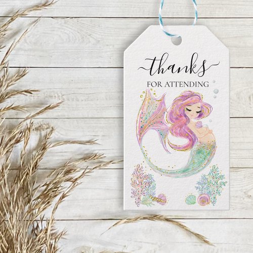 Thank you Baby shower Mermaid  Gift Tags