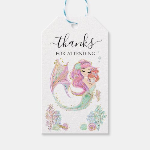 Thank you Baby shower Mermaid  Gift Tags
