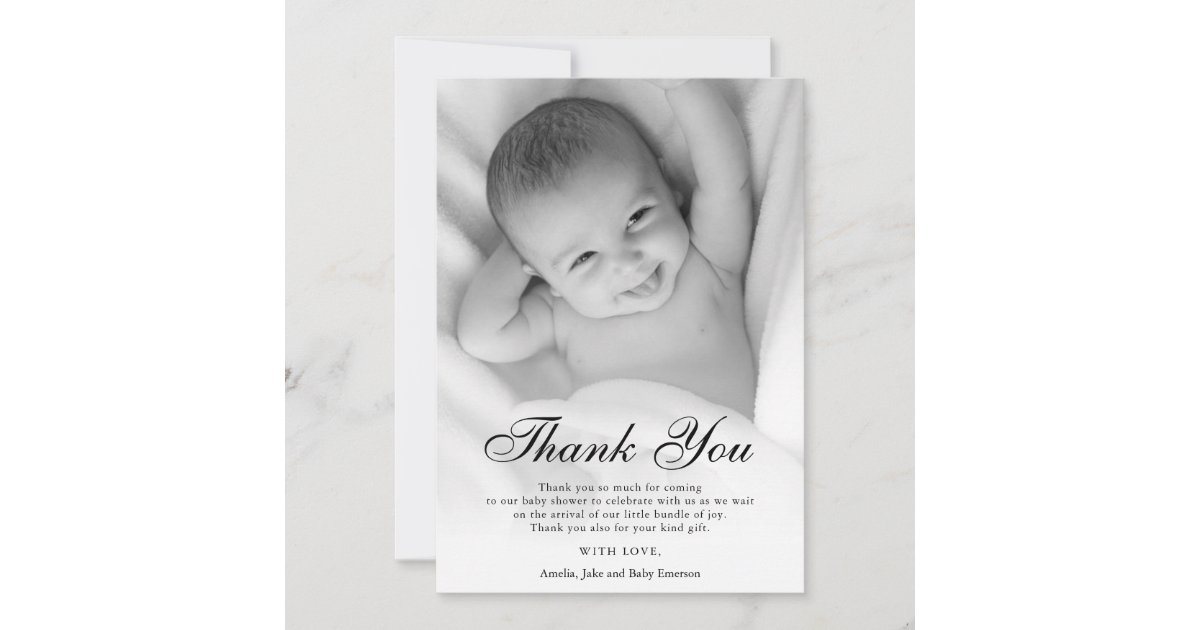 Thank You Baby Shower Personalized Photo Custom Zazzle