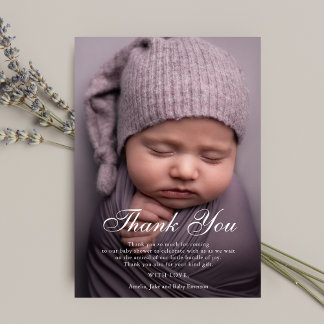 Thank You Baby Shower Personalized Photo Custom Card