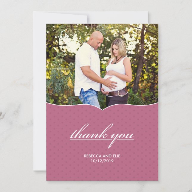 Thank You Baby Shower Photo Flat Card (Front)