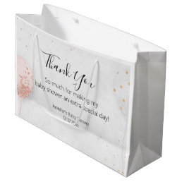 thank you baby shower pink balloons  stylish chic large gift bag
