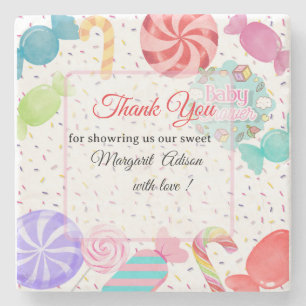 thank you baby shower stone coaster