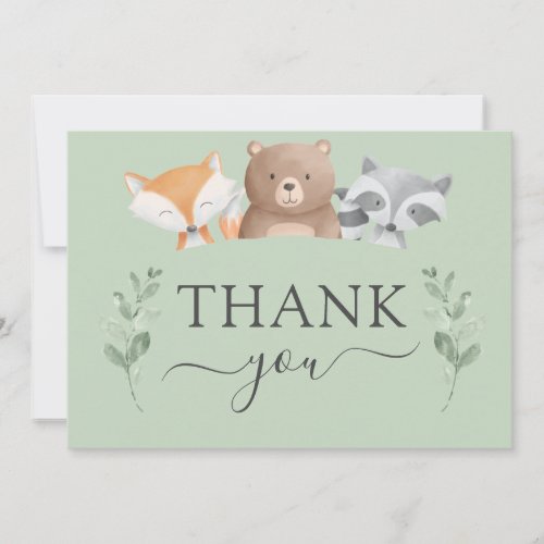 Thank You Baby Shower Woodland Greenery