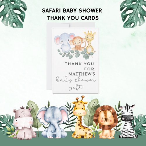 Thank You Babys Name Animal Safari baby shower