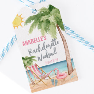Thank You Bachelorette Tropical Beach Favor Gift Tags