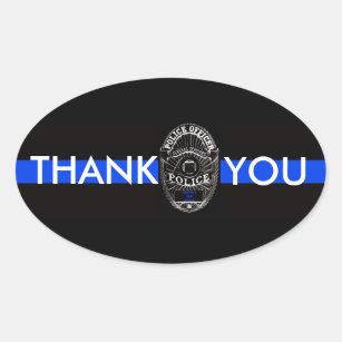 THANK YOU BACK THE BLUE OVAL BUMPER STICKER