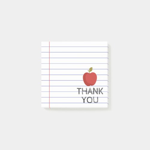 Thank You Back to School Teacher Apple Class Post_it Notes