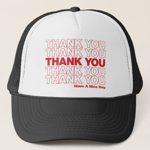 Thank You Bag Design _ Red Trucker Hat