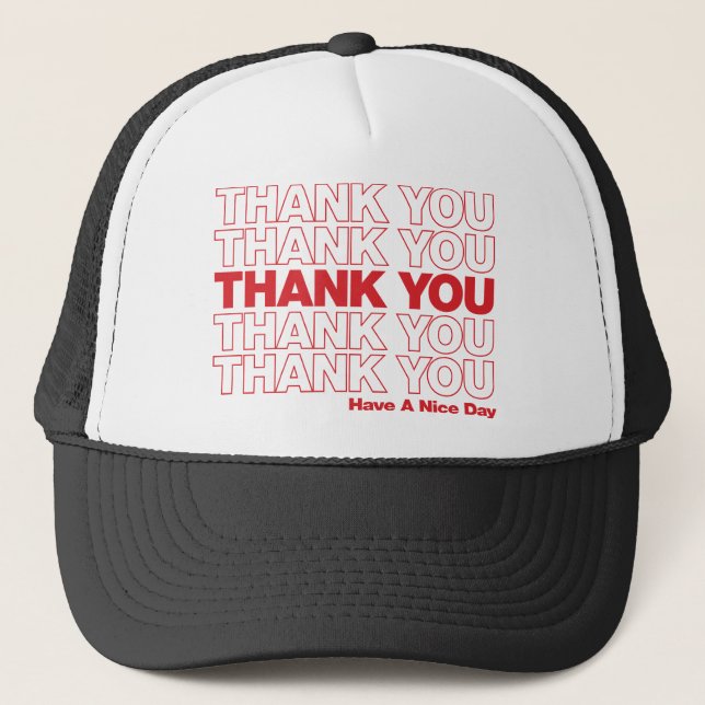 Thank You Bag Design - Red Trucker Hat (Front)