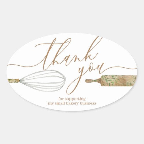 Thank You Bakery Small Business Oval Sticker