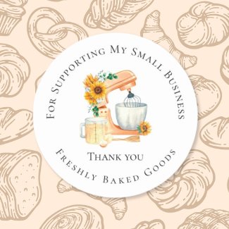 Thank You Baking Business Sticker