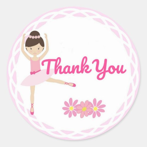Thank You Ballerina Stickers