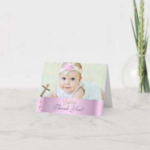 Thank You Baptism Pink Cross Girl Lace 2