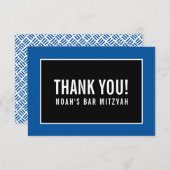 THANK YOU BAR MITZVAH minimalist black royal blue (Front/Back)