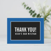 THANK YOU BAR MITZVAH minimalist black royal blue (Standing Front)