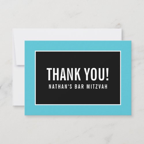 THANK YOU BAR MITZVAH minimalist black turquoise