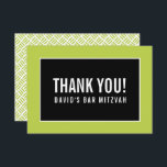 THANK YOU BAR MITZVAH minimalist grid lime black<br><div class="desc">by kat massard >>> https://linktr.ee/simplysweetpaperie <<< A simple, stylish way to say thank you to your guest's for attending your event. Setup as a template it is simple for you to add your own details, or hit the customise button and you can add or change text, fonts, sizes etc TIP...</div>