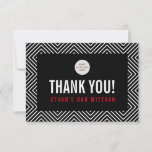 THANK YOU BAR MITZVAH modern geometric black red<br><div class="desc">by kat massard >>> https://linktr.ee/simplysweetpaperie <<< A simple, stylish way to say thank you to your guest's for attending your event - including your event logo Setup as a template it is simple for you to add your own details, or hit the customise button and you can add or change...</div>