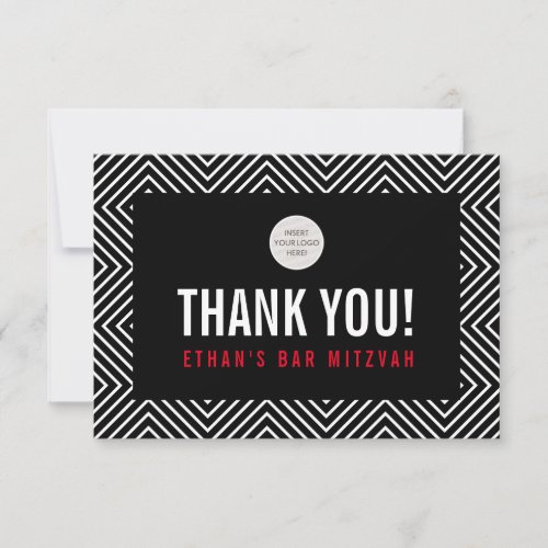 THANK YOU BAR MITZVAH modern geometric black red