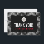 THANK YOU BAR MITZVAH modern geometric black red<br><div class="desc">by kat massard >>> https://linktr.ee/simplysweetpaperie <<< A simple, stylish way to say thank you to your guest's for attending your event - including your event logo Setup as a template it is simple for you to add your own details, or hit the customise button and you can add or change...</div>