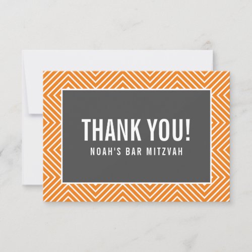 THANK YOU BAR MITZVAH modern geometric gray orange