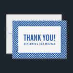 THANK YOU BAR MITZVAH modern geometric royal blue Card<br><div class="desc">by kat massard >>> https://linktr.ee/simplysweetpaperie <<< A simple, stylish way to say thank you to your guest's for attending your event. Setup as a template it is simple for you to add your own details, or hit the customise button and you can add or change text, fonts, sizes etc TIP...</div>