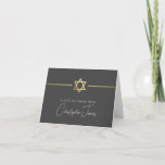 THANK YOU bar mitzvah modern gold star gray grey<br><div class="desc">[ NOTE - THE GOLD EFFECT IS A PRINTED PICTURE ] A modern, simple design for THANK YOU CARD Setup as a template it is simple for you to add your own details, or hit the ize button and you can add or change text, fonts, customsizes, etc TIP: 1. To...</div>