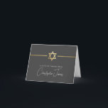 THANK YOU bar mitzvah modern gold star gray grey Card<br><div class="desc">[ NOTE - THE GOLD EFFECT IS A PRINTED PICTURE ] A modern, simple design for THANK YOU CARD Setup as a template it is simple for you to add your own details, or hit the ize button and you can add or change text, fonts, customsizes, etc TIP: 1. To...</div>