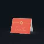 THANK YOU bar mitzvah modern jewish star orange<br><div class="desc">[ NOTE - THE GOLD EFFECT IS A PRINTED PICTURE ] A modern, simple design for THANK YOU CARD Setup as a template it is simple for you to add your own details, or hit the ize button and you can add or change text, fonts, customsizes, etc TIP: 1. To...</div>