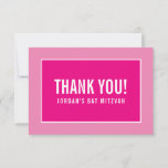 THANK YOU BAR MITZVAH modern minimalist girly pink<br><div class="desc">by kat massard >>> https://linktr.ee/simplysweetpaperie <<< A simple, stylish way to say thank you to your guest's for attending your event. Setup as a template it is simple for you to add your own details, or hit the customise button and you can add or change text, fonts, sizes etc TIP...</div>