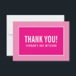 THANK YOU BAR MITZVAH modern minimalist girly pink Card<br><div class="desc">by kat massard >>> https://linktr.ee/simplysweetpaperie <<< A simple, stylish way to say thank you to your guest's for attending your event. Setup as a template it is simple for you to add your own details, or hit the customise button and you can add or change text, fonts, sizes etc TIP...</div>