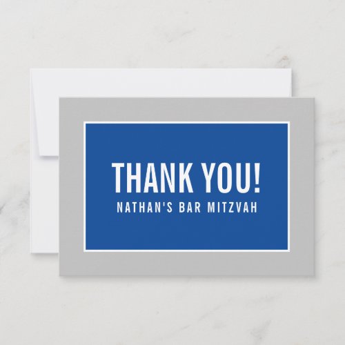 THANK YOU BAR MITZVAH modern minimalist gray blue