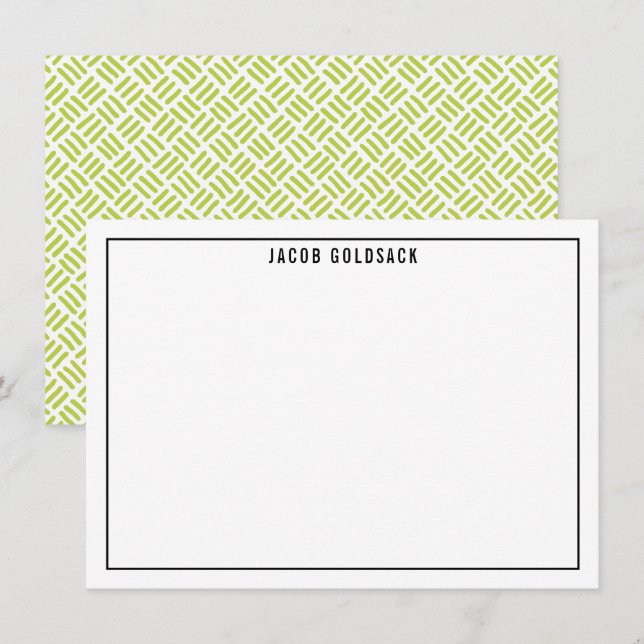 THANK YOU BAR MITZVAH modern plain grid lime black Card (Front/Back)