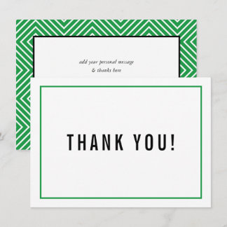 THANK YOU BAR MITZVAH modern simple kelly green Card